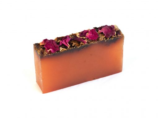 Rose Geranium Essential Oil Organic soap (freshly cut slice)
