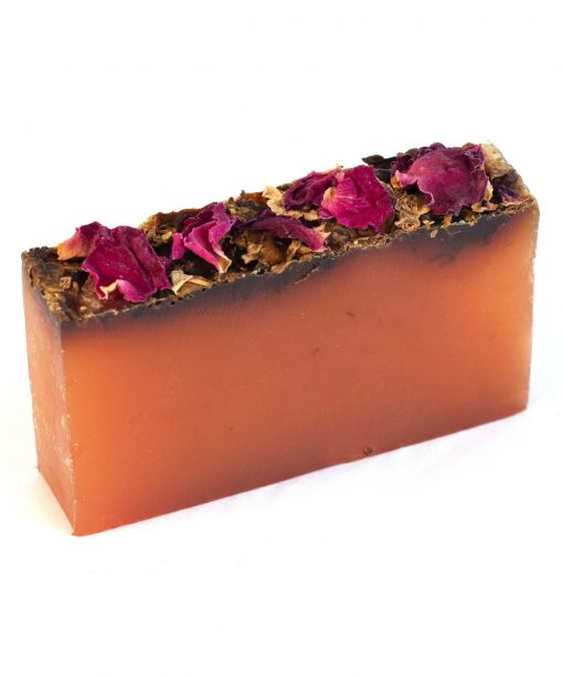 Rose Geranium Essential Oil Organic soap (freshly cut slice)